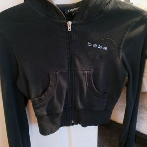 Bebe crop zip up hoodie
